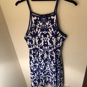 Aqua Circle Neck Mini Dress